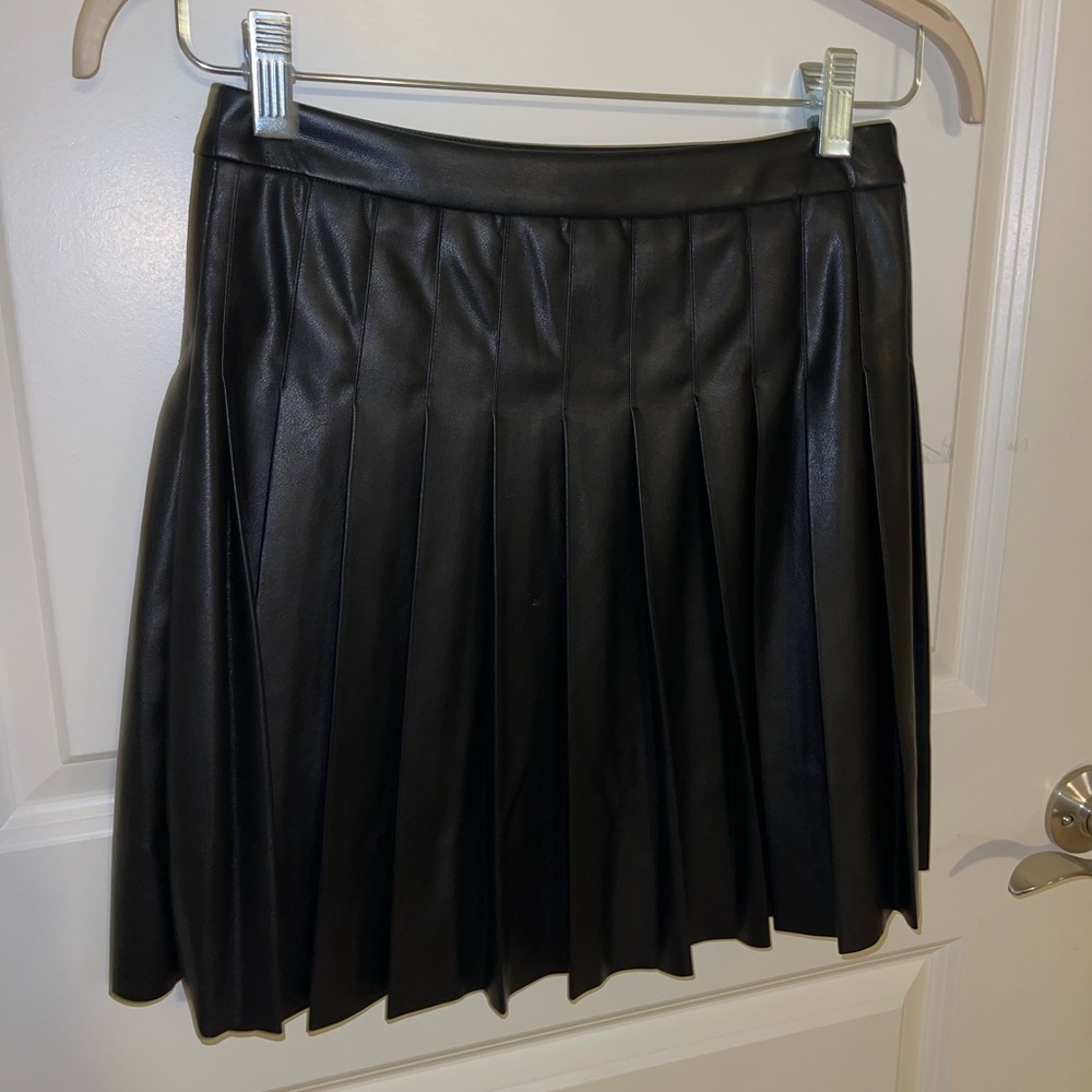 Aura Black leather Mini Skirt